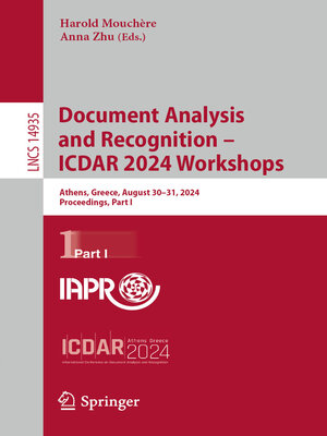 cover image of Document Analysis and Recognition – ICDAR 2024 Workshops